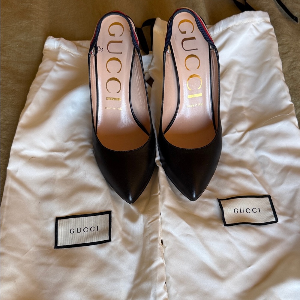 Gucci Black Leather Heels